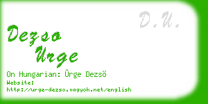 dezso urge business card